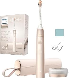 Philips Sonicare Protective Clean 9900 Rechargeable Electric Power Toothbrush, Charging Travel Case with USB Charging, Soft Brush Head, Champagne with Accessories