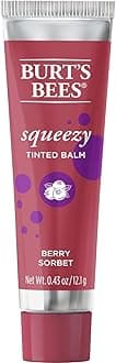 100% Natural Origin Squeezy Tinted Lip Balm, Berry Sorbet, 0.43 Ounce Squeeze Tube