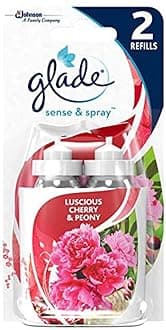 Sense & Spray Air Freshener, Motion Activated Automatic Odour Eliminator for Home, 18 ml Refill, Cherry & Peony, 2 Refills