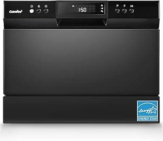 COMFEE’ Countertop Dishwasher, Energy Star Portable Dishwasher, 6 Place Settings & 8 Washing Programs, Speed, Baby-Care, ECO& Glass, Dish Washer for Dorm, RV& Apartment, Black