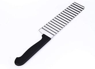 Mockery Potato Ripple Knife Crinkle Cutter Wavy Chopper French Fry Slicer Knife Stainless Steel Food Tomato Onion Lemon Salad Chopping Knife Wavy Slicer Wavy Vegetable Cutter Kitchen Tool