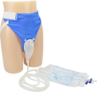 Urine Collection Bag for Men - Reusable, Portable, & Comfortable Urinary Drainage System with 2 Bags (1000ml & 2000ml) - Blue, Elderly Men