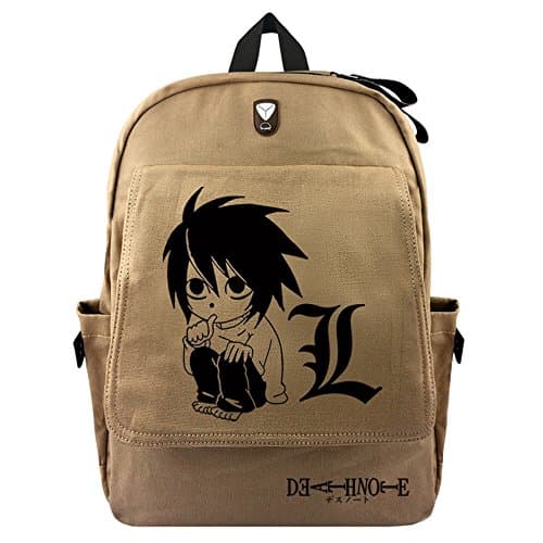 New Death Note Large School Backpack Canvas Scouting Beige Anime Bag Laptop