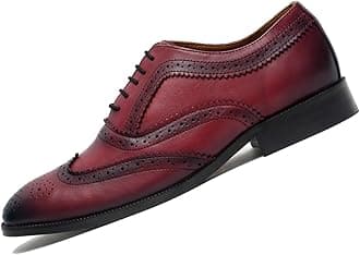 LOUIS STITCHMen's European Leather Formal Shoes Handcrafted Brogue Style Laceups for Men (LSSHEUBG)