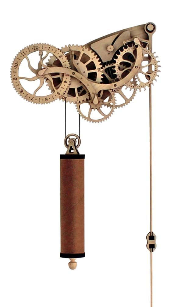 Laser-Cut Mechanical Wooden Pendulum Clock - 3D Clock Puzzle Model Kit - DIY Wooden Clock Kit
