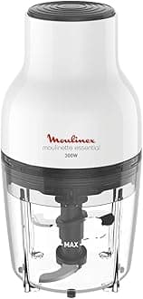 Moulinex Moulinette Essential Chopper, 300 Watts, White/Black, Plastic, dj520127, min 2 Year Warranty