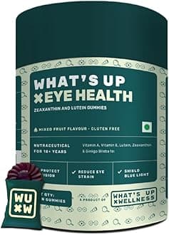 Eye Health Gummies To Maintain Eye Health | Zeaxanthin 4mg Helps Shield Blue Light | Formulated with Vitamin A, Vitamin E, Lutein, and Ginkgo Biloba | 30 Days Pack (30 Gummies)