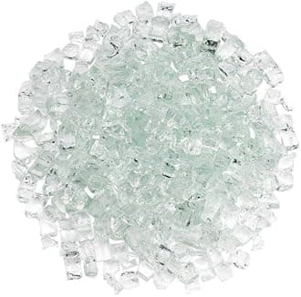 R H LIFESTYLE Crushed Glass/Fire Pits High Luster Glass Used Specially for Resin Art/Geode Art Crafts (Aqua Clear 8mm, 900G)