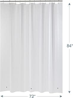 AmazerBath Extra Long Shower Curtain Liner, Plastic Shower Curtain Liner 84 Inches Long, Frosted PEVA 72x84 Shower Curtain Liner, Cute Waterproof 84 Inch Shower Curtain Liner with 3 Magnets