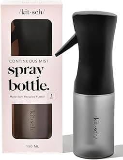 Continuous Spray Bottle for Hair – Fine Mist Water Mister & Water Spray Bottle – Recycled Hair Spray Bottle – Spray Bottles for Cleaning, Styling, Plants & More – Black, 150ml