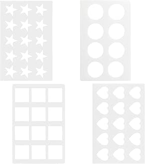 COSMOS 4 Different Designs Assorted Chocolate Chablon Cookies Stencil Mold for Cake Decoration