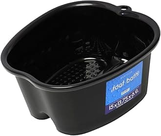 Mantello Foot Soaking Tub- Extra Large Pedicure Bowl - Foot Bath Basin - Home Foot Spa (Black)