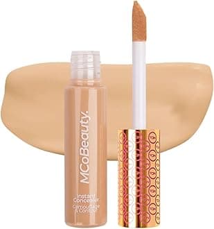 MCoBeauty Instant Concealer Camouflage and Contour Medium - Full Coverage Cream Concealer for Dark Circles Blemishes - Brightening Highlighting Contouring Face Makeup - Cruelty Free Vegan - 1 Count
