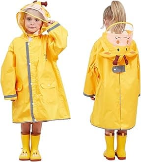 SSAWcasaRain Poncho Kids,Toddler Poncho with Hood,Waterpoof Rain Jacket Coat,3D Cartoon Children Rainwear for Girl Boy