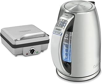 Cuisinart Waffle Maker with Pancake Plates & Cordless Electric Kettle with 6 Heat Settings