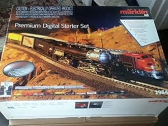 MARKLIN HO Digital Premium Starter 2 Trains Set 29849 - STEAM Big BOY U.Pacific+Diesel EMD F7 S.FE DIG. DECODERS LOCOMOTIVES W/EXT.FUNTIONS and Sound+Long Wide Oval C Tracks W/SWITCHES+DIG.Controls.