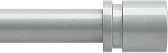 - Curtain Rods for Windows 16 to 144 Inches Adjustable Length 1 Inch Diameter Window Curtain Rod with Aluminium End Cap, Silver Gray