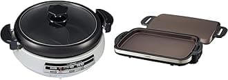 EP-PFC20HA, Gourmet d’Expert® Electric Skillet for Yin Yang Hot Pot & EA-DCC10 Gourmet Sizzler Electric Griddle,Stainless Brown Extra Large