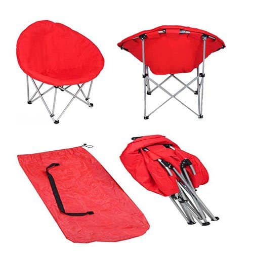 Oversize Folding Padded Moon Chair Red