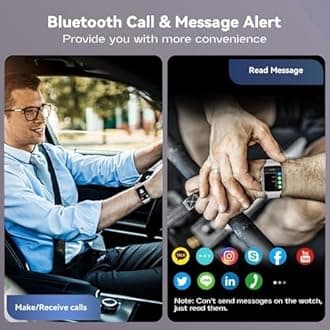 Hcosmy Smartwatch, Blood Glucose Smart Watch for Men Women, Big Screen Health Fitness Watches with Sleep/Blood Pressure/Health Monitor Pedometer, Smartwatch for iOS Android Phones (Black)