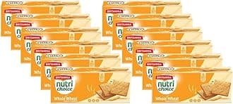 Nutri Choice Whole Wheat Salted Crackers 7.05oz (200g) - Healthy Breakfast & Tea Time Snacks (Pack of 12)