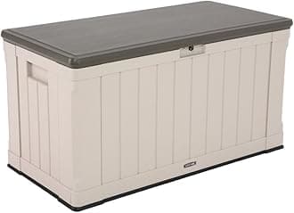 60186 Heavy-Duty Outdoor Storage Deck Box, 116 Gallon, Desert Sand/Brown