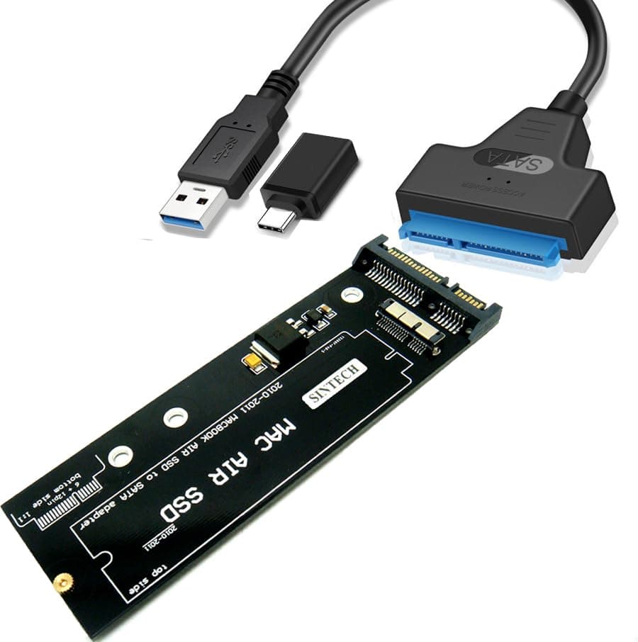 Sintech 18pin to SATA Adapter with USB3.0/Type C SATA Cable for SSD from 2010-2011 MacBook AIR A1369 A1370 A1377 (Not Fit Any SSD from MacBook Air 2012-2017 Year)