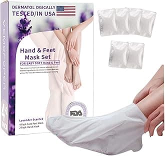 6Pairs Hand Foot Peel Mask Set, Foot Peeling Mask for Dry Cracked Foot Care Hydrating, Foot Peel Exfoliating Feet Peeling Masks 4pcs + hand peel masks, for Women Remove Dead Skin Hand Foot Masks