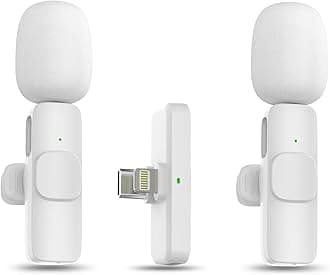 MAYBESTA Professional Wireless Lavalier Microphone for iPhone, iPad, Android - Bluetooth Lapel Mic for Video Recording - Mini Phone Microphone for Tiktok YouTube Interview Podcast Vlog