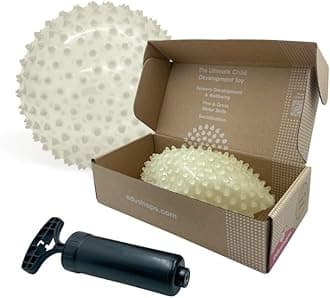 Edushape Sensory Ball for Baby - 7” Baby Ball That Helps Enhance Gross Motor Skills for Kids Aged 6 Months & Up - Pack of 1 Vibrant Colorful and Unique Textured Ball for Baby