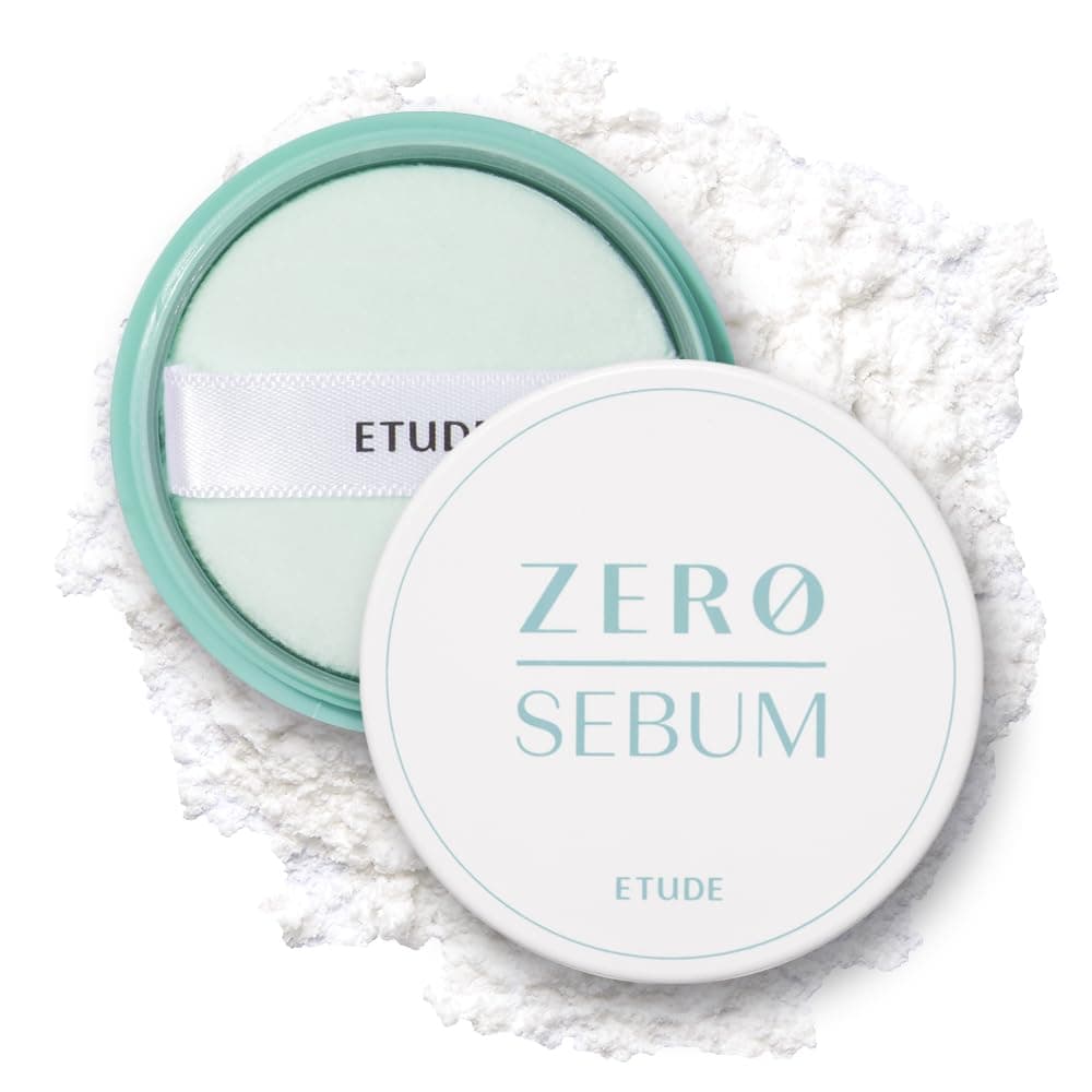 ETUDE Zero Sebum Loose Powder for Face | Lightweight Oil Control No Sebum Loose Face Powder with 80% Mineral | Long Lasting for Setting or Foundation Makes Skin Downy