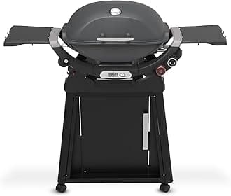 Q 2800N+ Liquid Propane Grill with Stand, Charcoal Grey – Wide 250°–700°F Temp Range with Plus Burner for Searing, Low‑Temp Roasting & High-Dome Lid