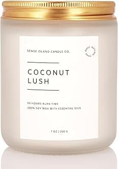 Coconut Lush Scented Candle | Inspired by VS Coconut Passion | 7oz Soy Wax Long Lasting Scented Candle for Women | Gift for Women Sensual Warm and Cozy Fragrance