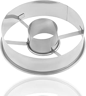Stainless Steel Donut Cutter Set - 3-1/2-Inch Doughnut Cutters with Removable Center - Crumble, Cookie Dough Rounder and Divider - Ideal for Homemade Donuts and Pastries