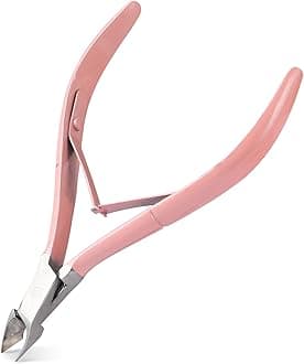 Cuticle Trimmer with Cuticle Pusher,Cuticle Remover Cutter Nipper and Cuticle Nail Pusher Peeler Scraper,Durable Dead Skin Clipper Manicure Pedicure Tools (Pink)