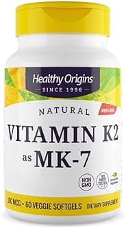 Healthy Origins, Vitamin K2 as MK-7, 100 mcg, 60 Vegetarian Softgels, High Strength, Gluten Free, SOYA Free, Non-GMO