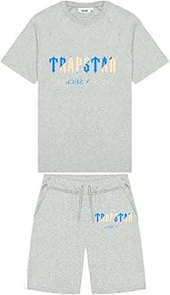 Trapstar Letters Printed Casual Sportswear Suit, Men and Women T-Shirt + Shorts + Hat 3 Piece, Loose Jogging Short Sleeve Tracksuits (Color : B2, Size : XXX-Large)