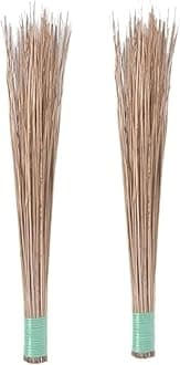 New Trend Wet Floor, Garden, Outdoor Cleaning Natural and Pure Bamboo Seek Coconut Jhadu/Brooms - Pack of 2