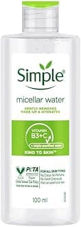 Simple Kind To Skin Micellar Cleansing Water 100 ml | Gently Removes Make-Up & Hydrates | For All Skin Types
