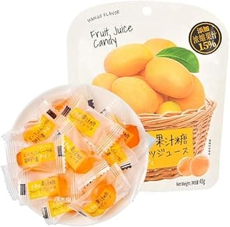 Mango Juice Gummies, Mango Snacks, Mango Juice Candy, Individually Wrapped, Fruitilicious Juicy Candy, Gummy Sweets,Soft Chewy Candy,Vegan Sweets, Fruit Vegetarian Sweets (Mango flavor,8bags)