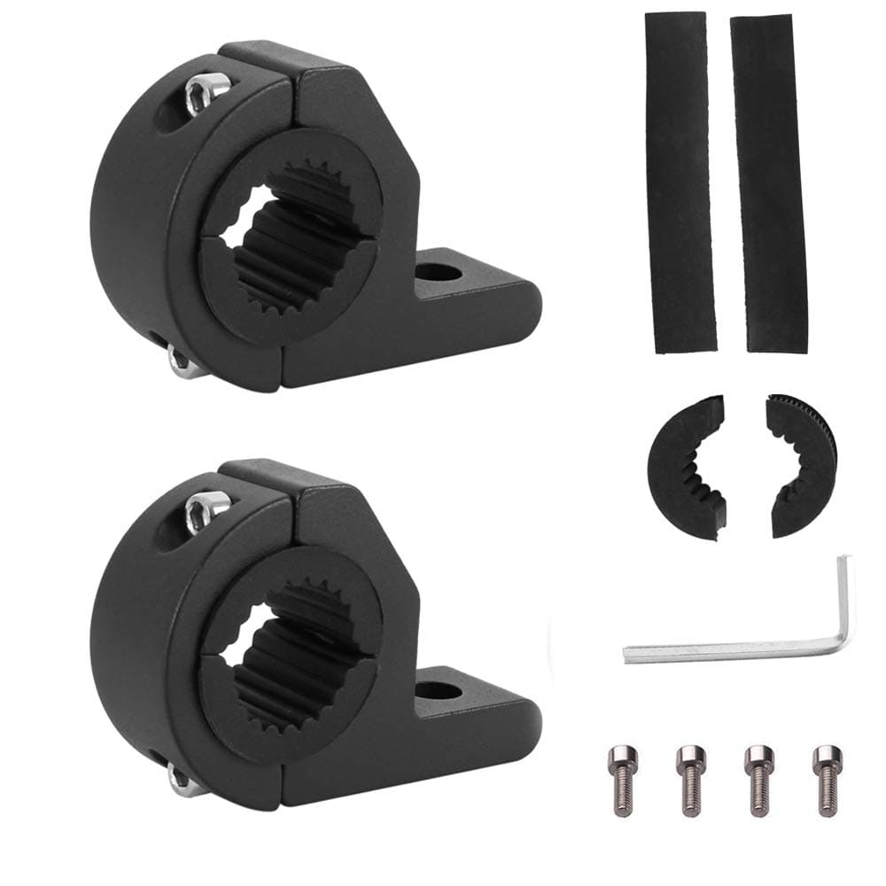 2pcs 19-30MM Universal Work Light Tube Clamp Mounting Bracket Bull Bar Pipe Mount Bracket Clamps Driving Light for Road Vehicles Car Truck Boat Black