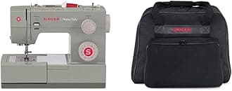 Heavy Duty 4452 Sewing Machine, Gray + SINGER Machine Carrying Case, Black