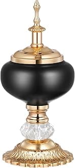 PRETYZOOM European Style Incense Burner Candlestick 3.14X3.14X7.08In Resin Decorative Aromatherapy Holder for Home Office Meditation and Relaxation