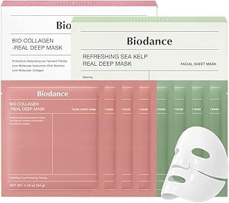 BIODANCE Clear Glow Mask Duo: Bio Collagen & Sea Kelp Real Deep Mask, Gel Face Mask Set for Glass Skin, Pluming, Calming, Korean Skincare Set, Korean Skin Care, Facial Mask Set