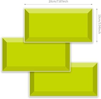 Alwayspon Wall Tile Transfers Sticker for Home Decor, Peel and Stick Self-Adhesive Splashback, Stick on Tile Decals for Living Room Kitchen Bathroom Decor, Lemon Brick, 9 Pieces