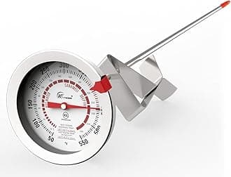 KT THERMO Candy/Deep Fry Thermometer with 12'' Stainless Steel Food Grade Probe and Clip, Fast Instant Read Large 2" Dial,Temperature Range 50 to 550 ºF / 20 to 280°C