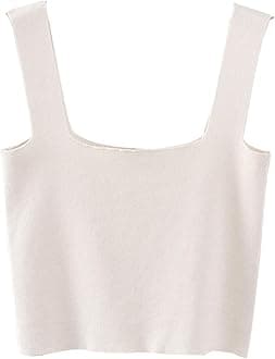 luoluoluoWomens Knitted Vest Tops UK Sale Sleeveless Ribbed Knit Tank Top Casual Camisole Top Solid Color Undershirt Crop Tank Top Y2K Clothes Lightweight Tank Top Athletic Running Shirts for Women Girls