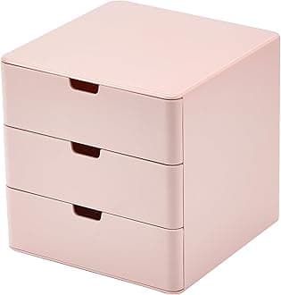 3-Drawer Vanity Organizer, Compact Storage Organization Drawers Small Size Pink