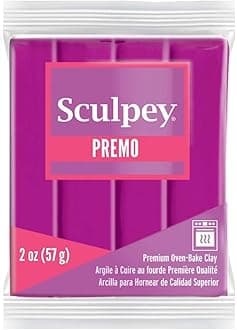 Premo Polymer Oven-Bake Clay, Fuchsia, Non Toxic, 2 oz. bar, Great for jewelry making, holiday, DIY, mixed media and home décor projects. Premium clay Great for clayers and artists.