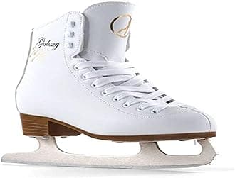 SFRGalaxy Figure Ice Skate with Pre-Sharpened Carbon Stainless Blade and Ergonomic Heel Design | Timeless and Elegant Women's and Men’s Ice Skating Nu-buck Sueded Feel Lining and Printed Side Details
